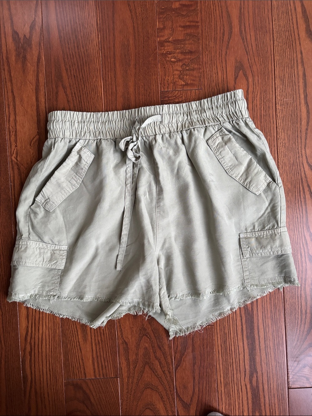Thread & Supply Light Olive Drawstring Cargo Shorts